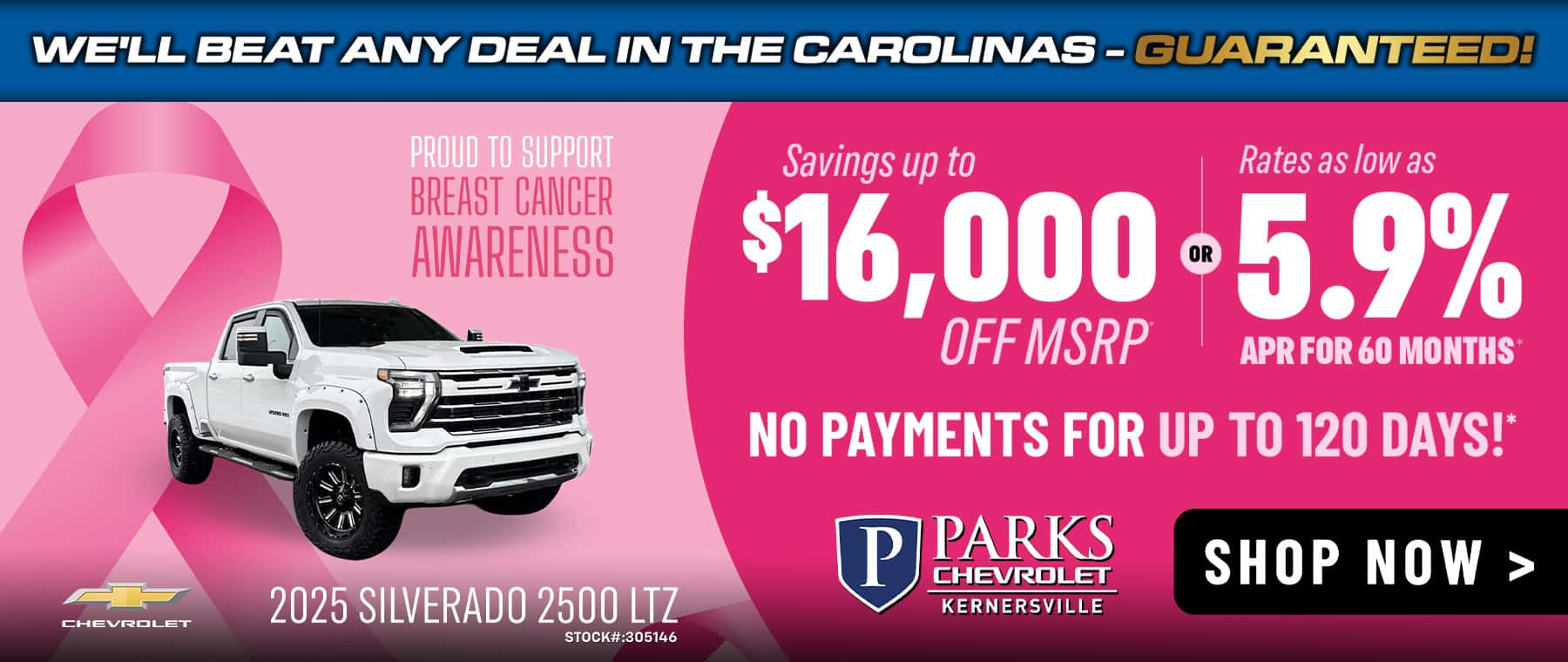 Up to $16,000 off MSRP Rates as low as 5.90% APR up to 60 Months No payments for up to 120 days