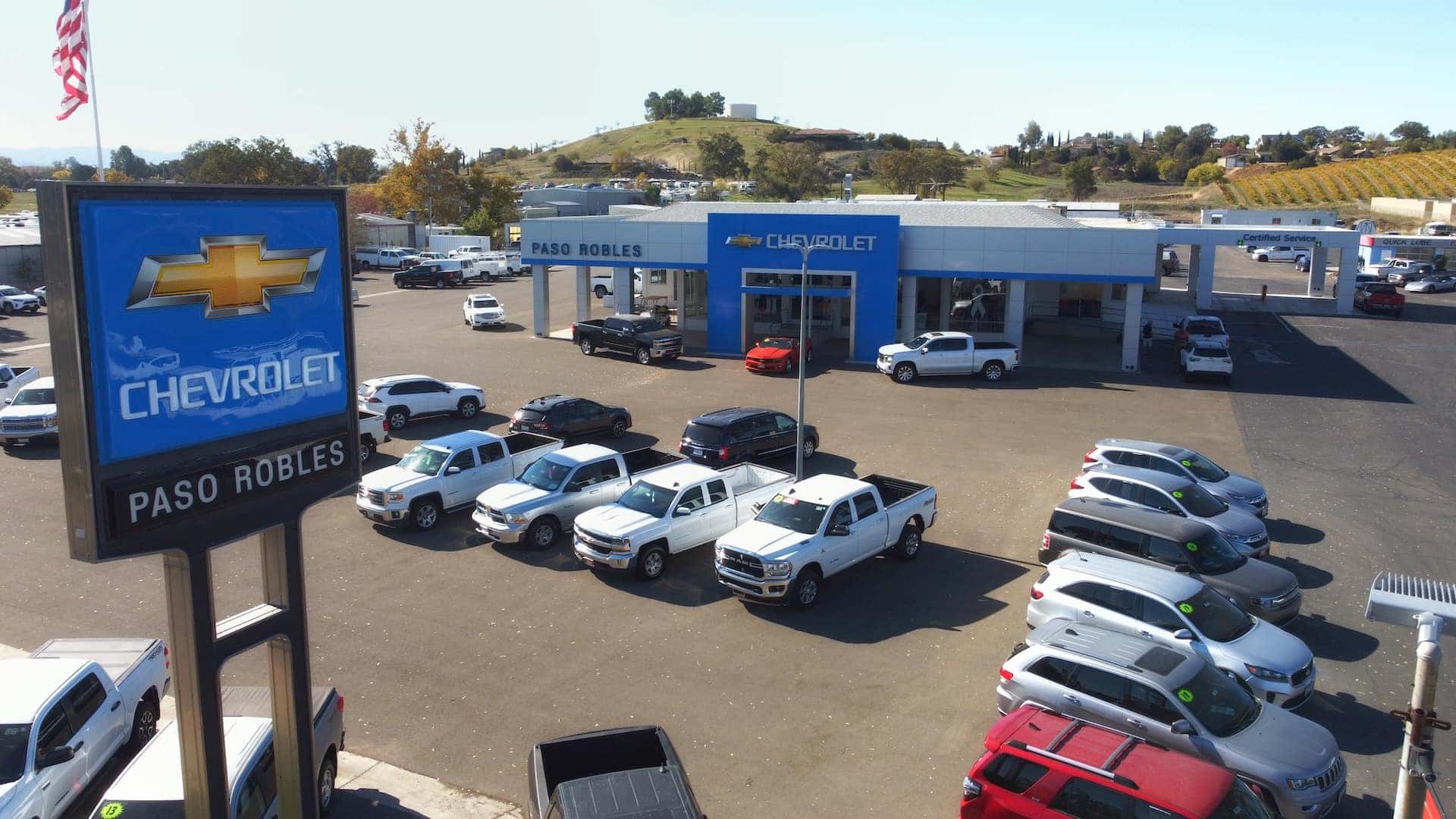 An exterior shot of a Chevrolet dealership during the day