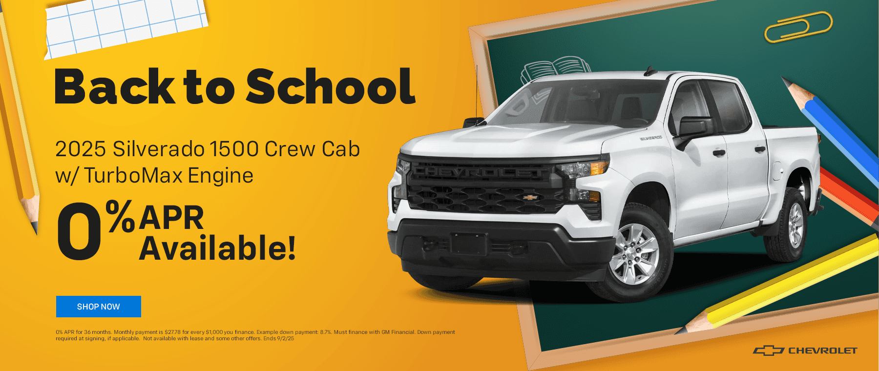 2025 Silverado 1500 Crew Cab w/ TurboMax Engine 0% APR Available!