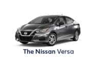 Nissan Versa against white backdrop