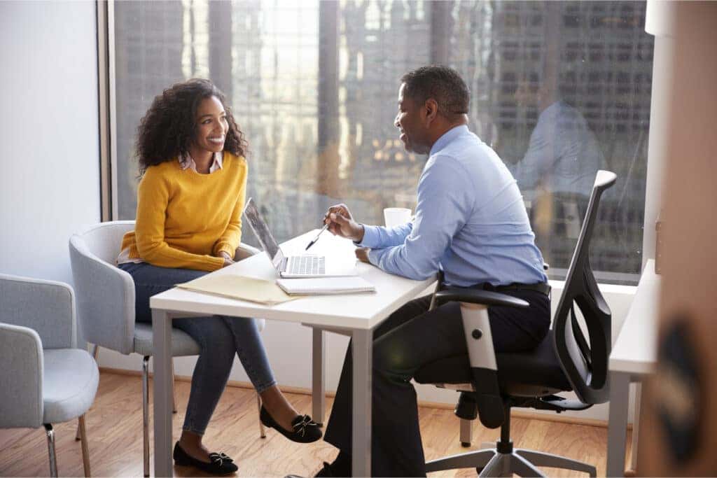 customer sales rep talking