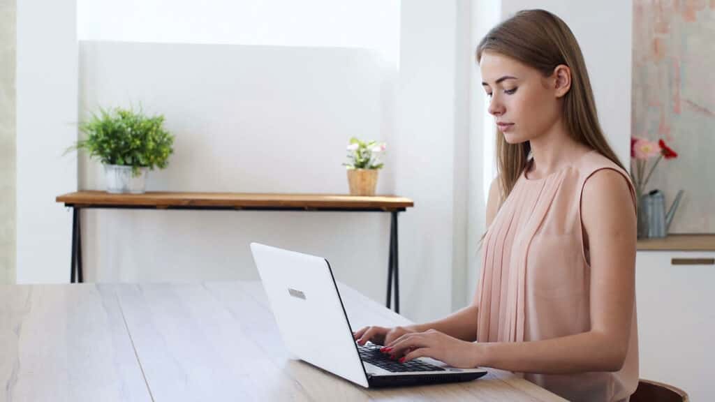 Woman ordering Mazda auto parts online
