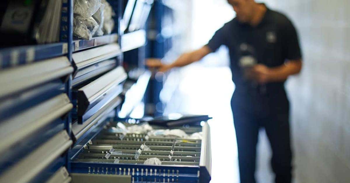 Technician picking out Mazda parts online order