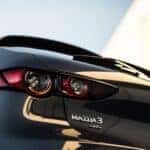 Mazda logo on the rear end of a car