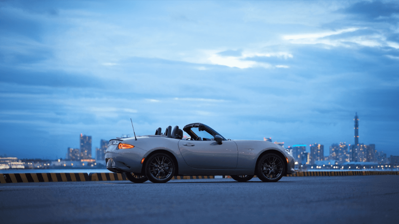 The 2026 Mazda MX-5 Miata parked against a sky