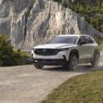 A Mazda SUV on the road