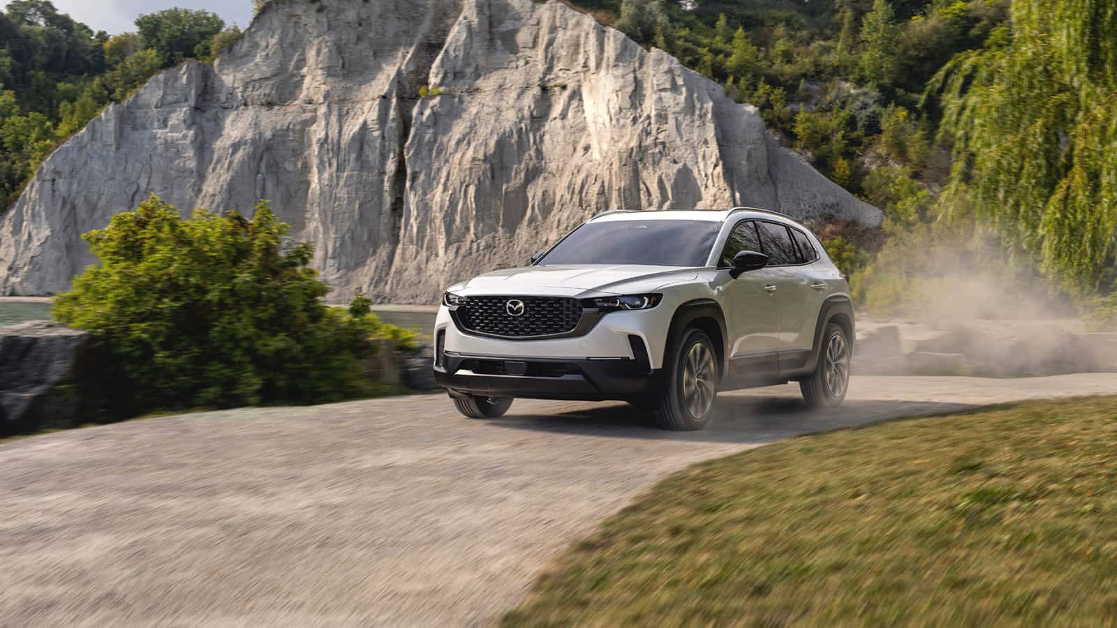 A Mazda SUV on the road
