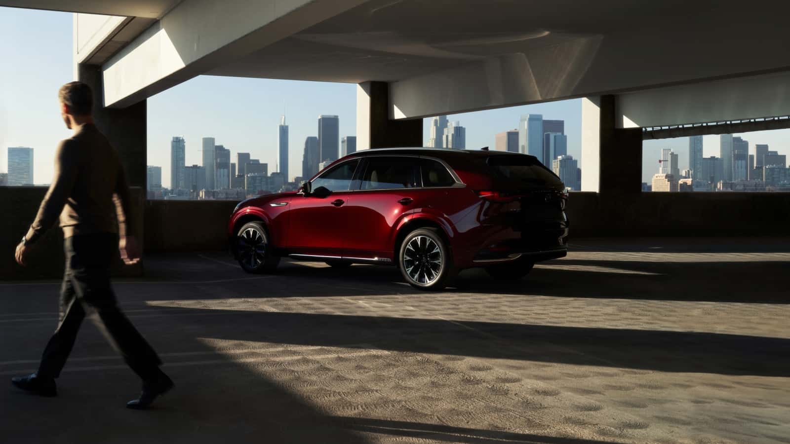 Mazda trade-in vehicle parked in the city
