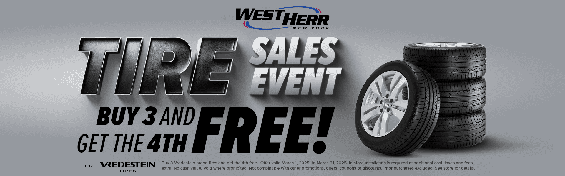 West Herr Buy 3 Get 1 Free Tires Sale