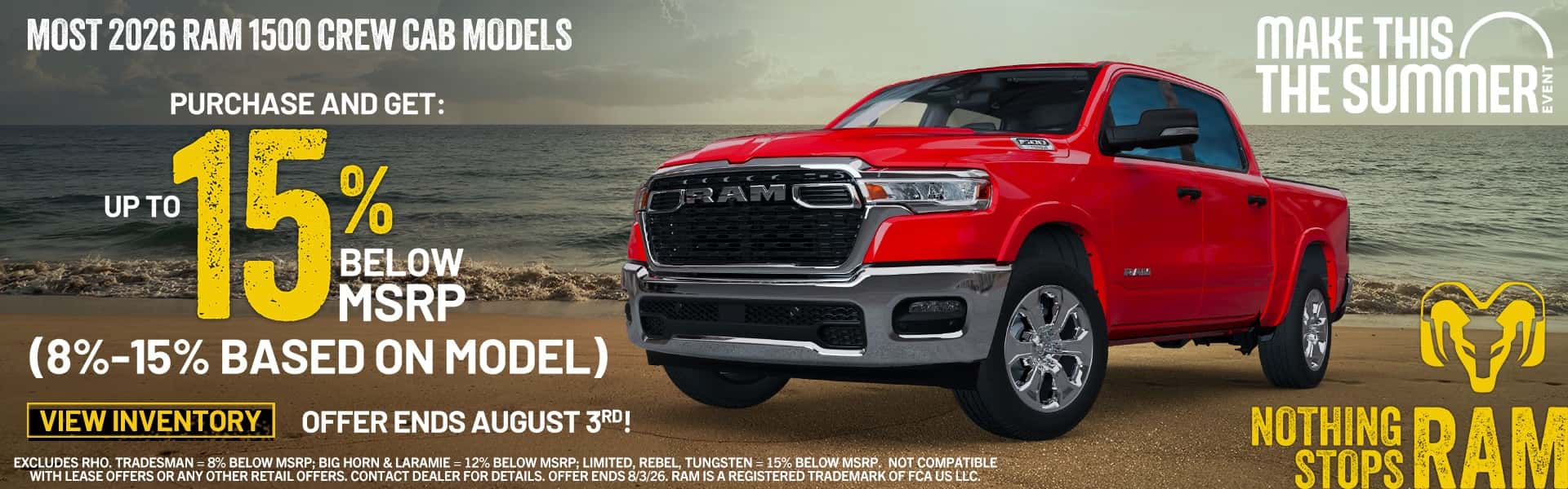 15% Below MSRP most 2026 Ram 1500