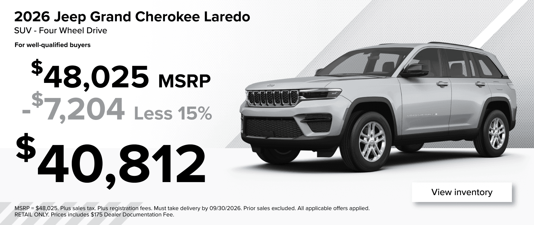 Jeep Grand Cherokee Special at West Herr Chrysler Dodge Jeep Ram near Buffalo and Rochester, NY!