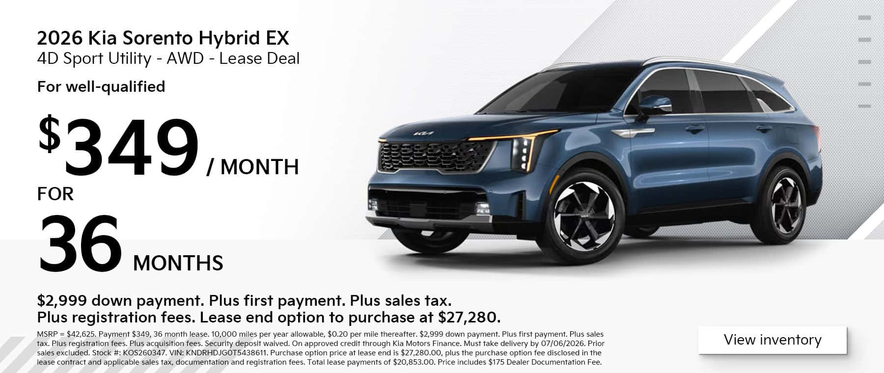 Kia Sorento Offer