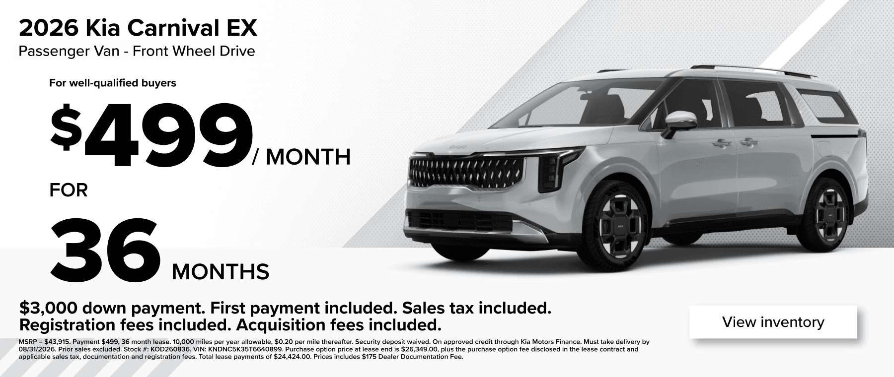 Kia Carnival Lease Offer at West Herr Kia